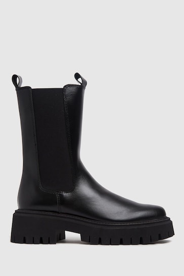 Schuh Black Daphne Leather Calf Boots