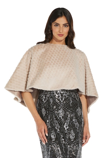 Adrianna Papell Faux Fur Lace Coverup