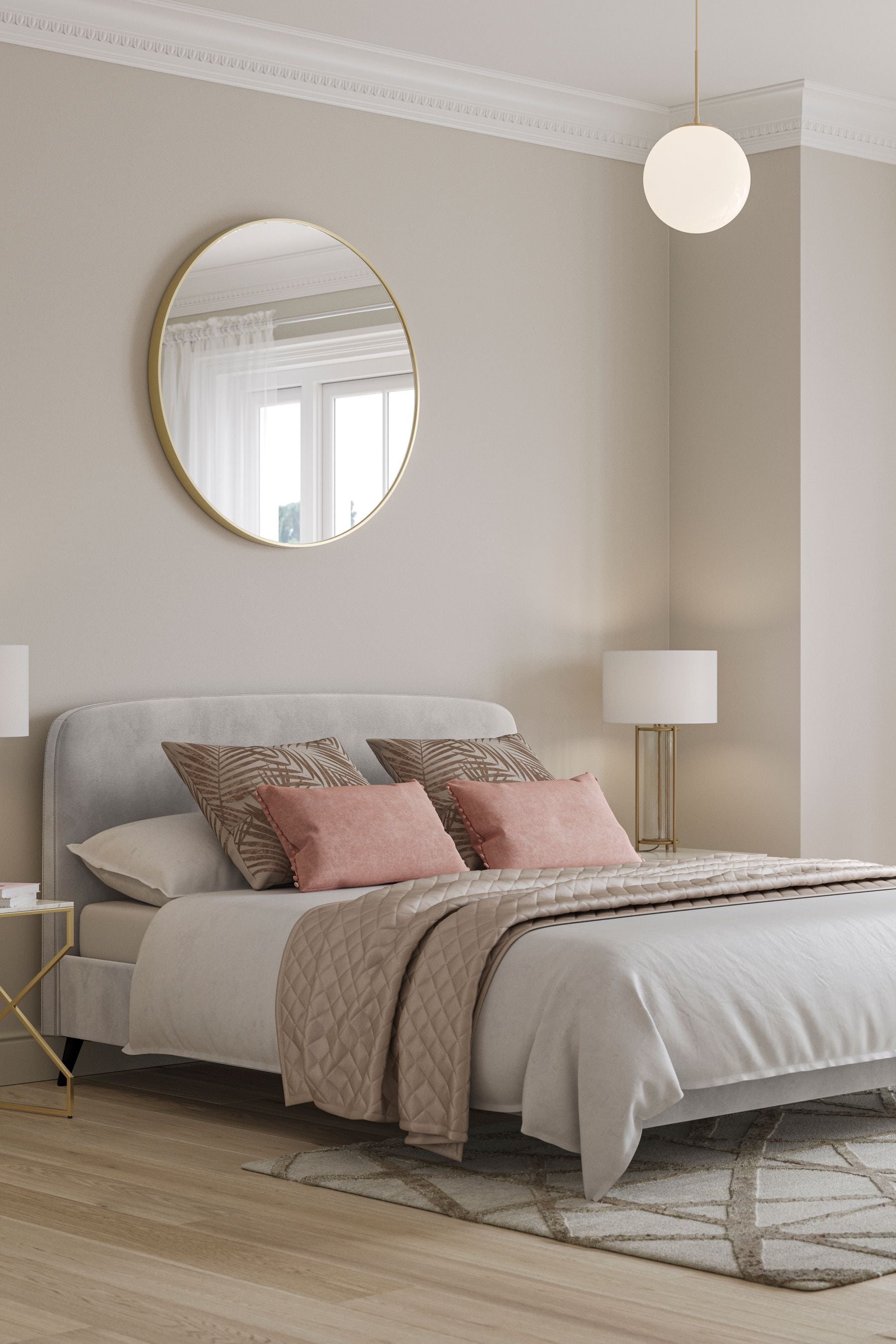 Light brown sales upholstered bed