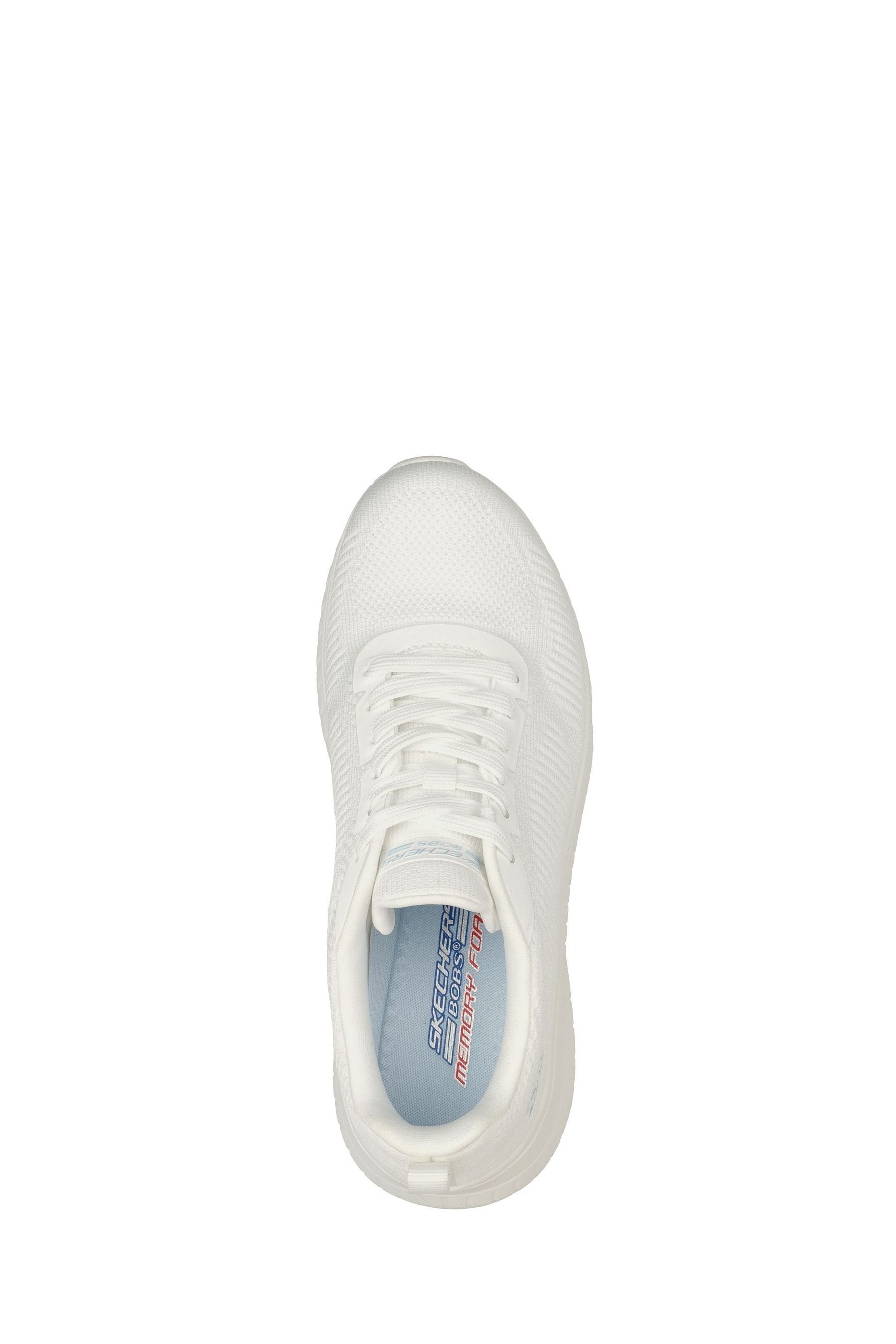 Skechers Ecru White Wide Fit Womens Bobs Squad Chaos Face Off Trainers