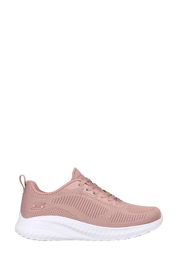 Skechers Blush Pink Bobs Squad Chaos Face Off Womens Trainers