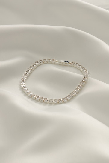 Silver Plated Premium Tennis Bracelet