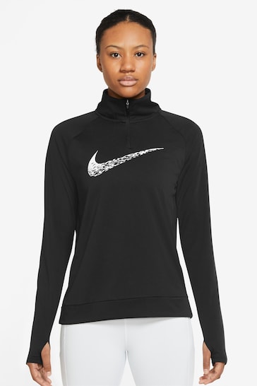 Nike Black Dri-FIT Swoosh 1/2 Zip Top