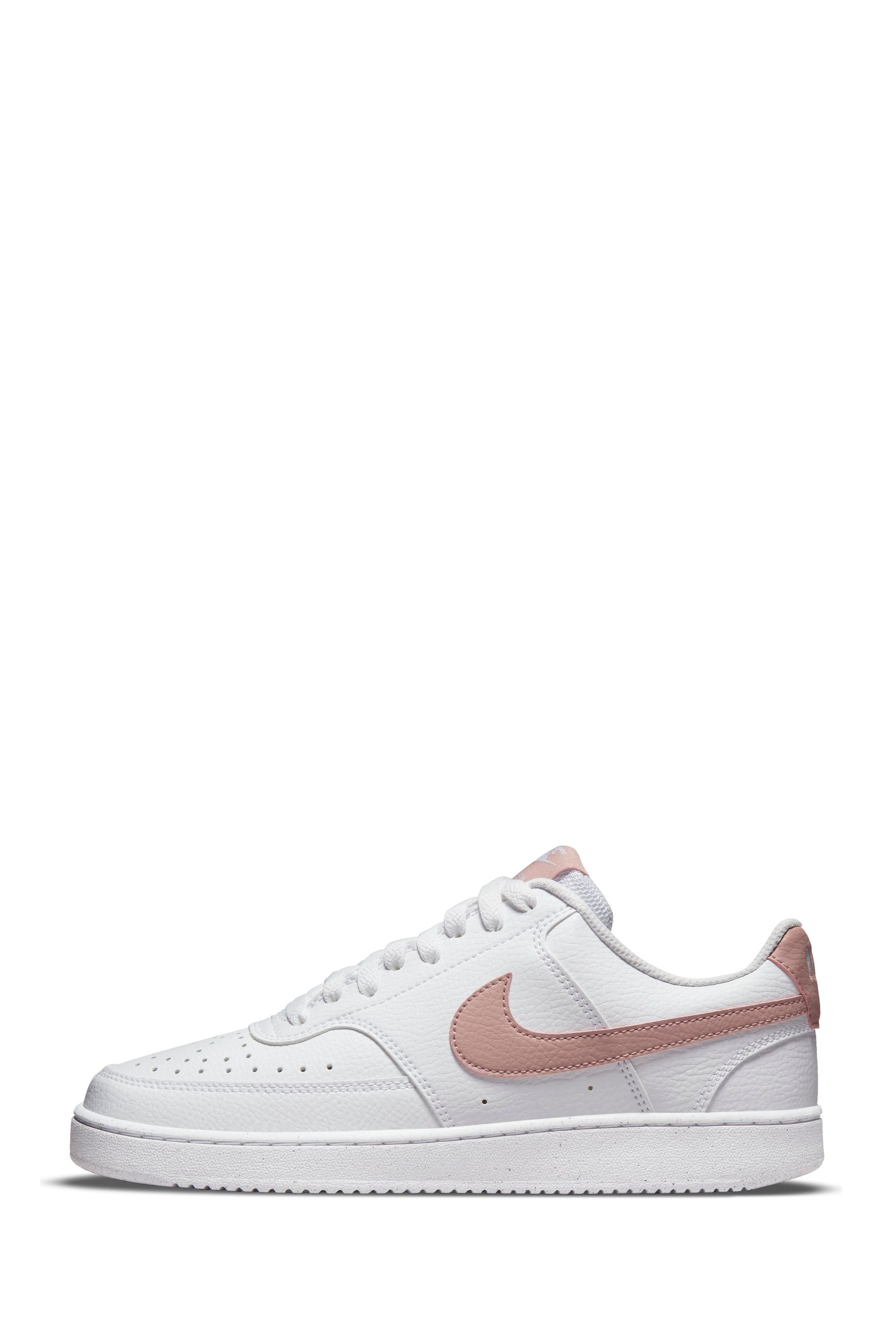 Buy Nike White Pink Court Vision Low Trainers from the Next UK online shop