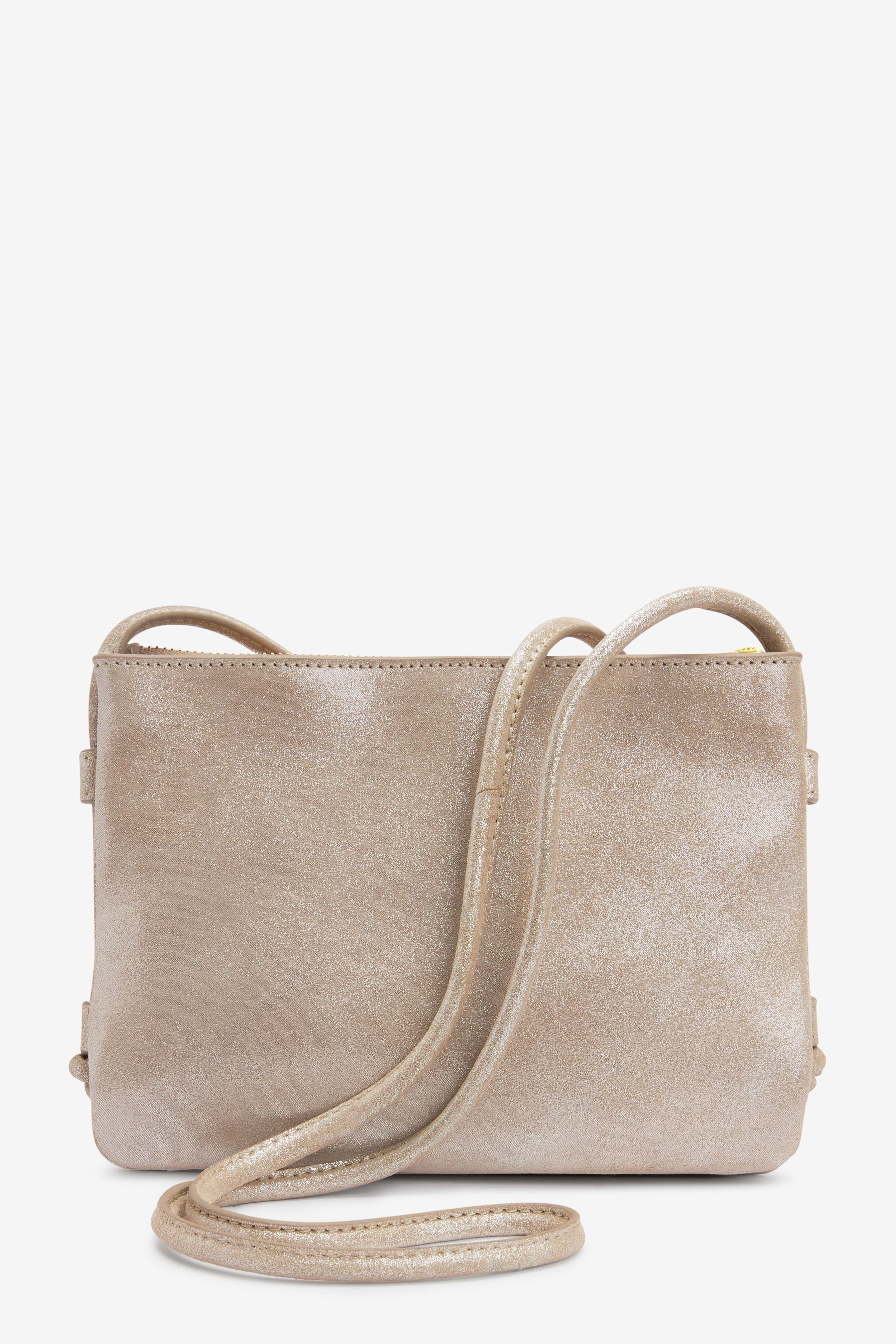 Buy Gold Suede Small Leather Cross Body Bag from the Next UK