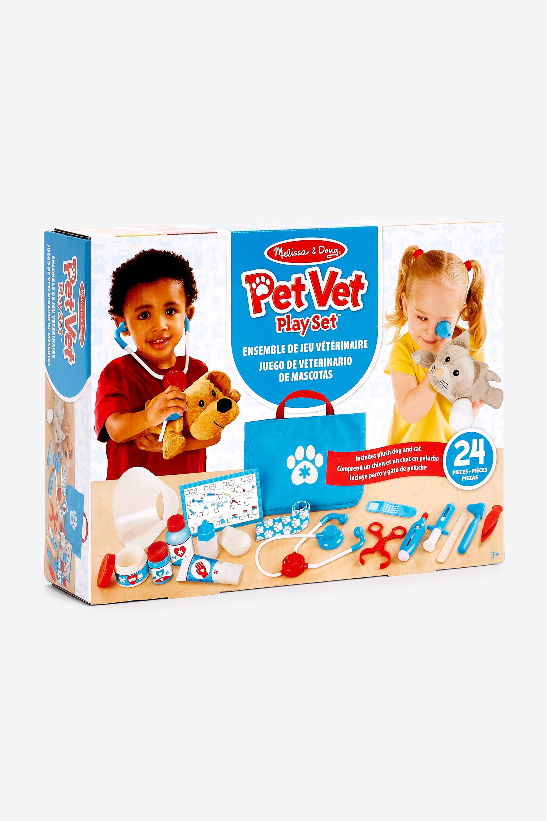 Melissa and doug examine new arrivals and treat vet set