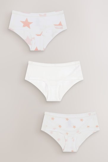 White/Pink 3 Pack Kind To Skin Briefs (1.5-12yrs)