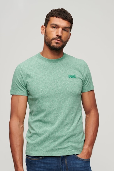 Superdry Bright Green Grit Organic Cotton Vintage Embroidered T-Shirt
