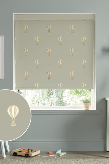Sophie Allport Mint Grey Kids Bears and Balloons Made To Measure Roller Blind