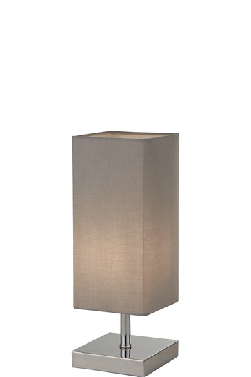 Searchlight Grey Clarke Square Base Table Lamp