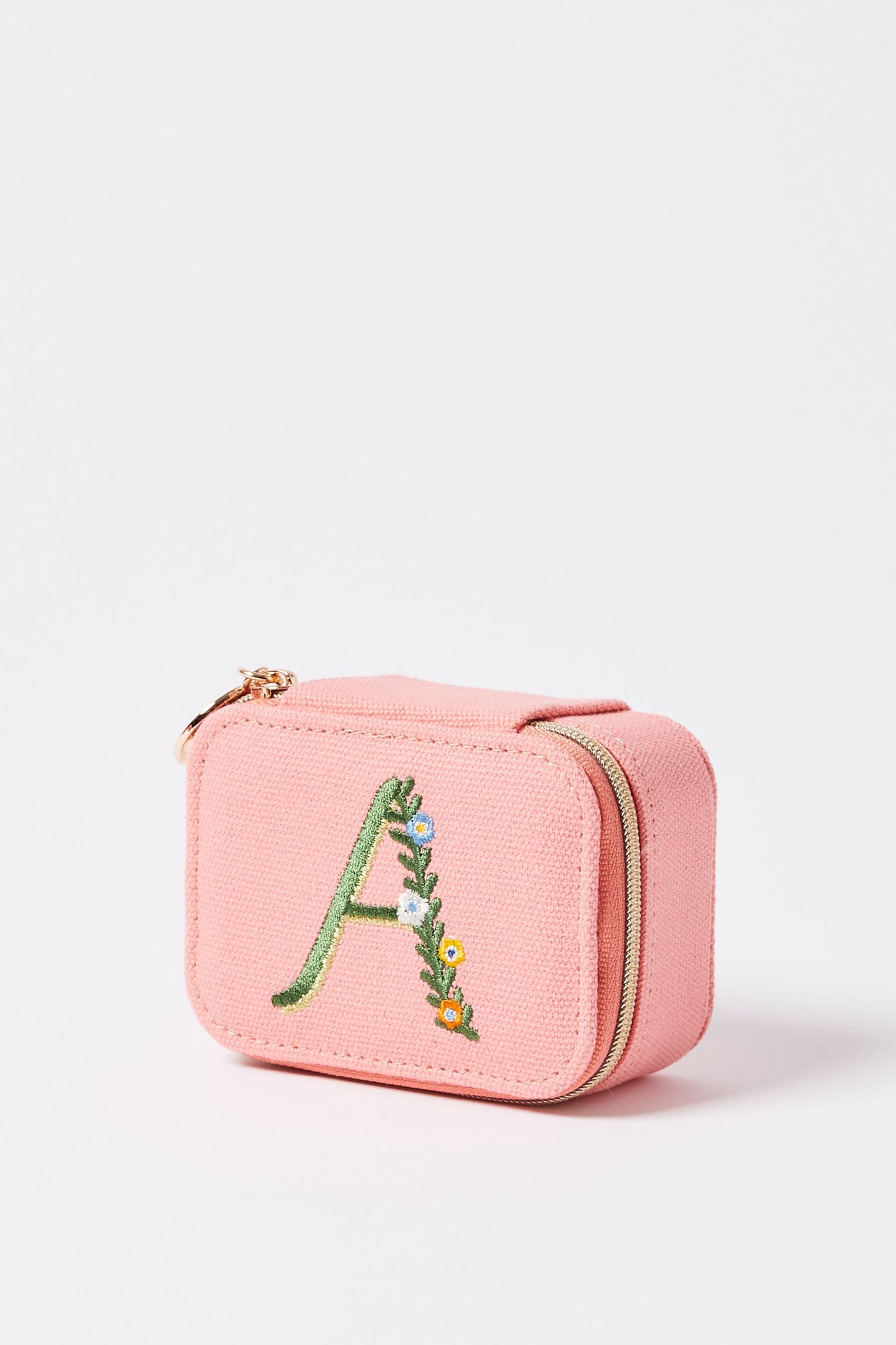 Oliver Bonas Pink Amelie Pink Alphabet Travel Jewellery Box