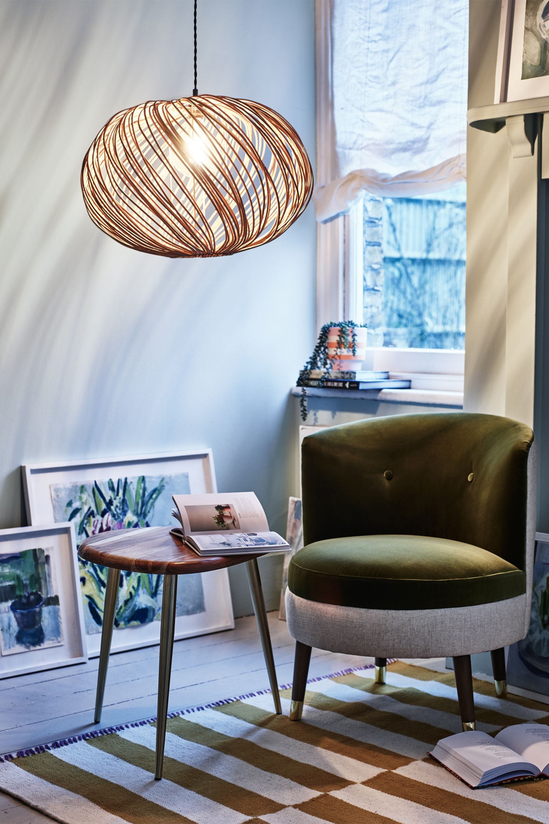 Oliver Bonas Natural Espiral Rattan Pendant Shade