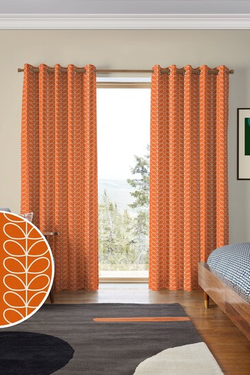 Orla Kiely Persimmon Linear Stem Made To Measure Curtains