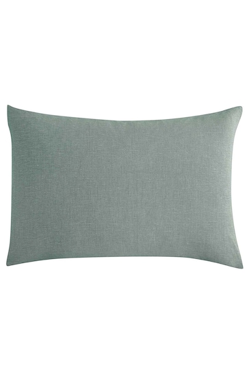 Lazy Linen Set of 2 Green 100% Washed Linen Pillowcases