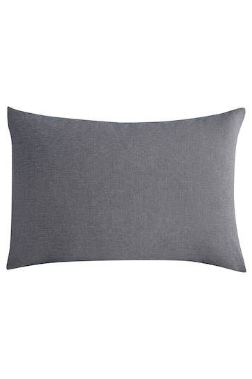 Lazy Linen Set of 2 Grey 100% Washed Linen Pillowcases