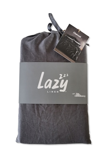 Lazy Linen Grey 100% Washed Linen Duvet Cover