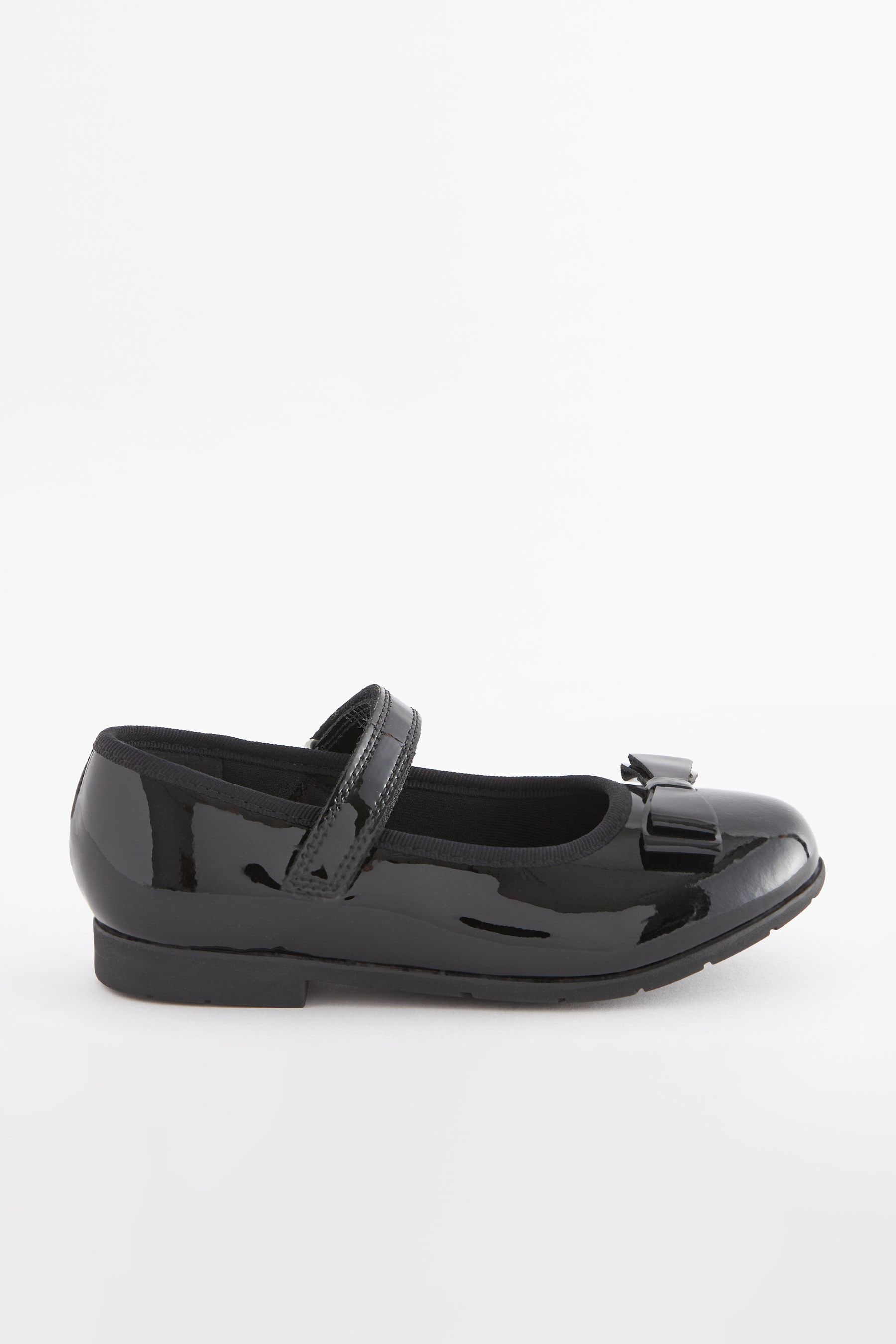 Buy Black Patent Narrow Fit E School Leather Bow Mary Jane Shoes
