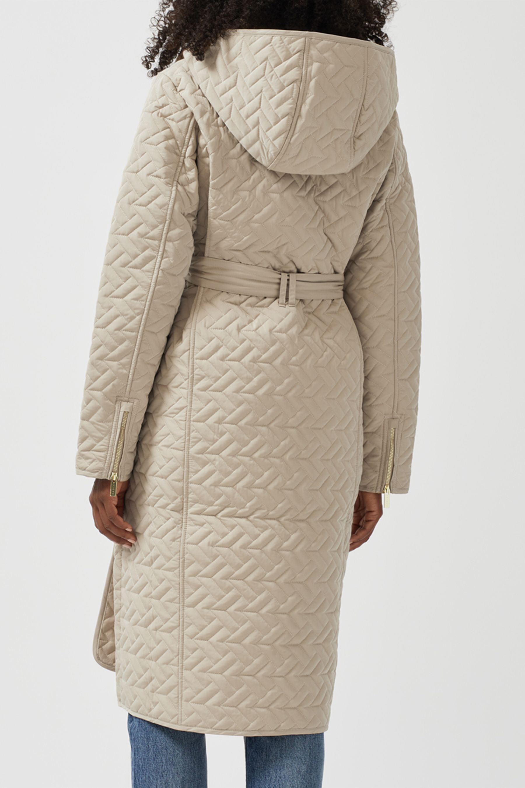 Missguided diamond quilted best sale hooded coat in khaki