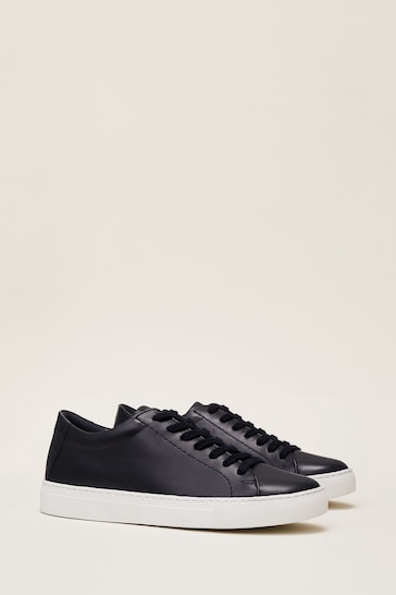 Phase Eight Blue Rosanna Navy Leather Trainers