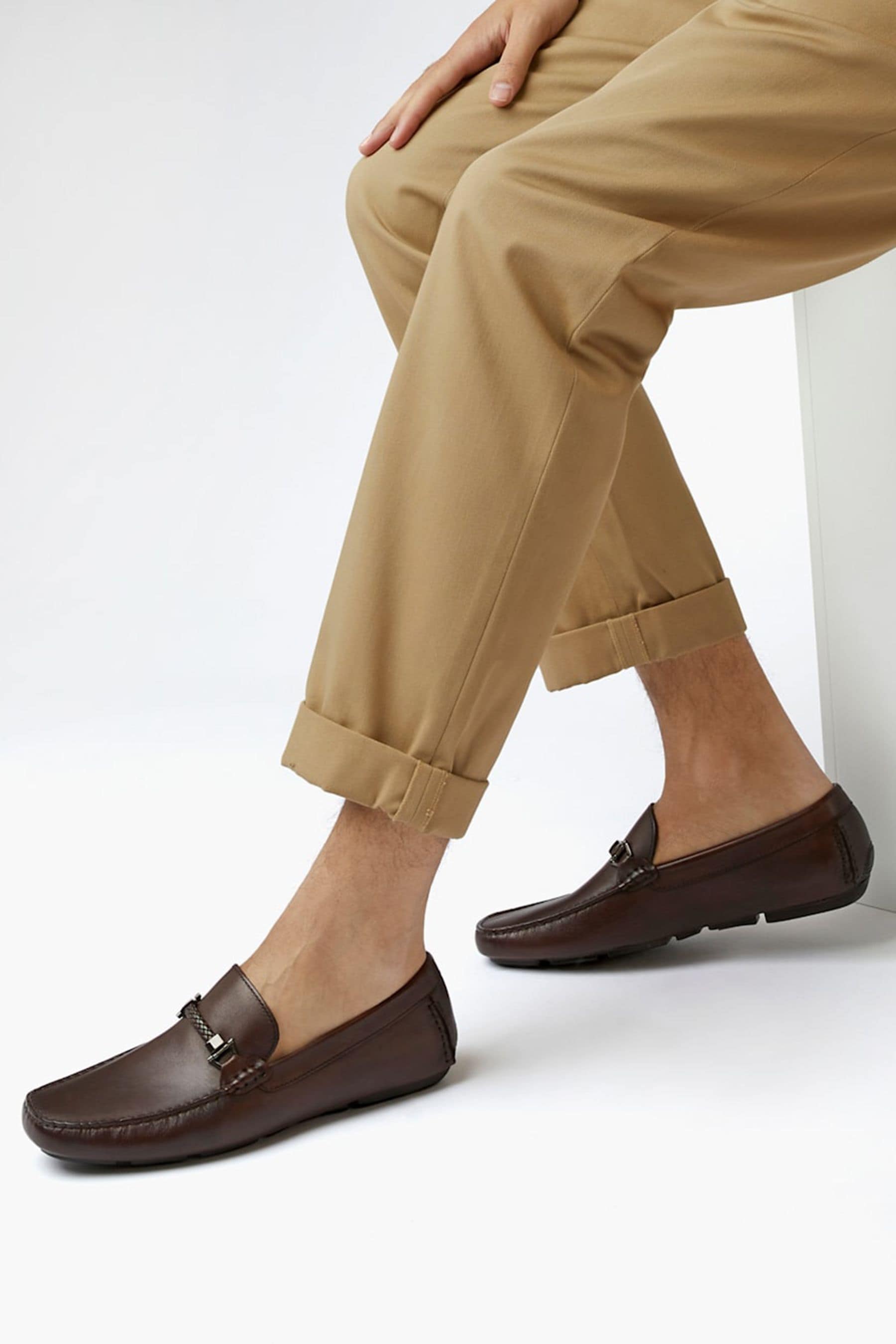 Buy Dune London Beacons Driver Moccasins With Woven Trim from the