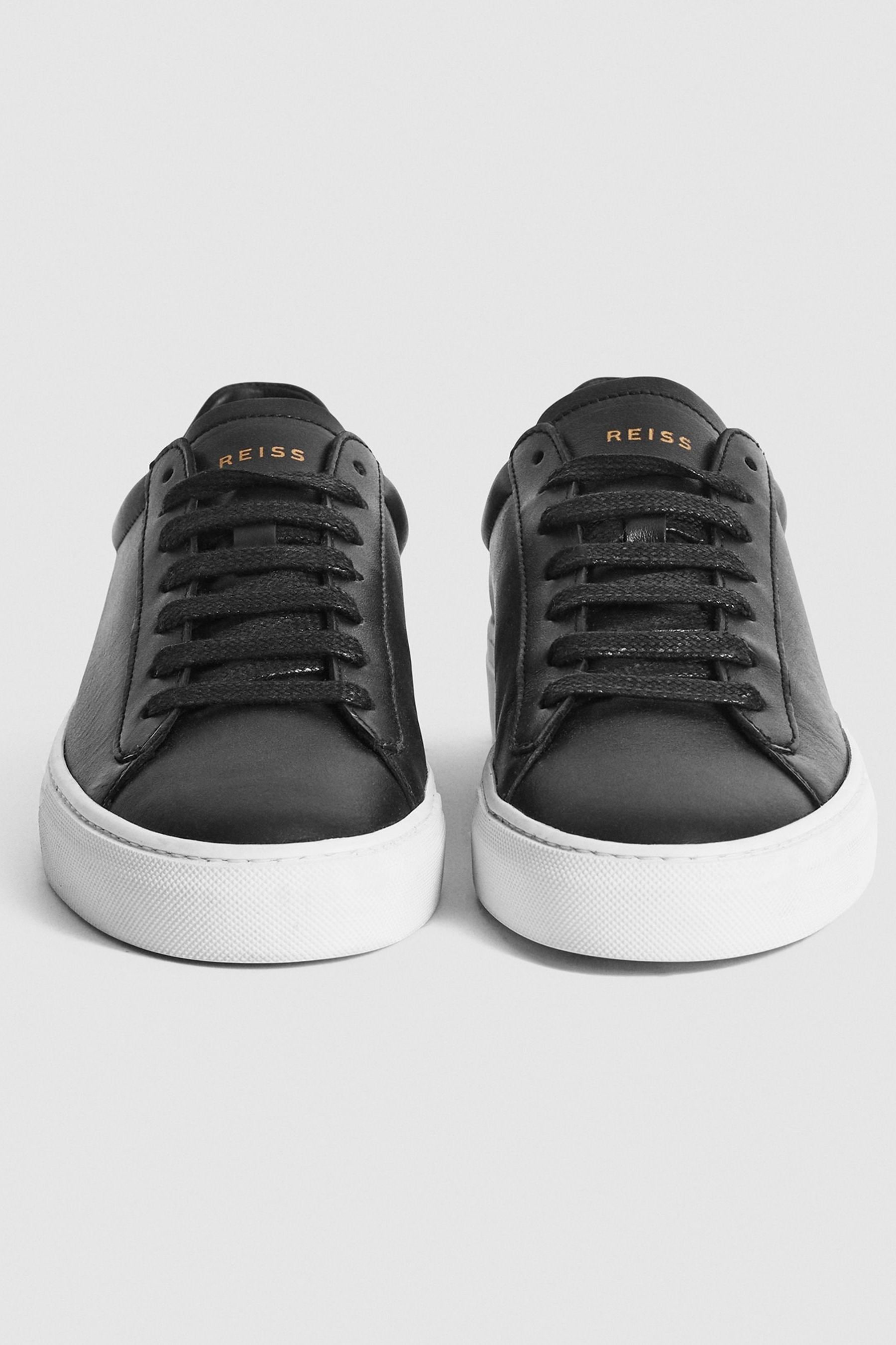 Black trainers top womens leather