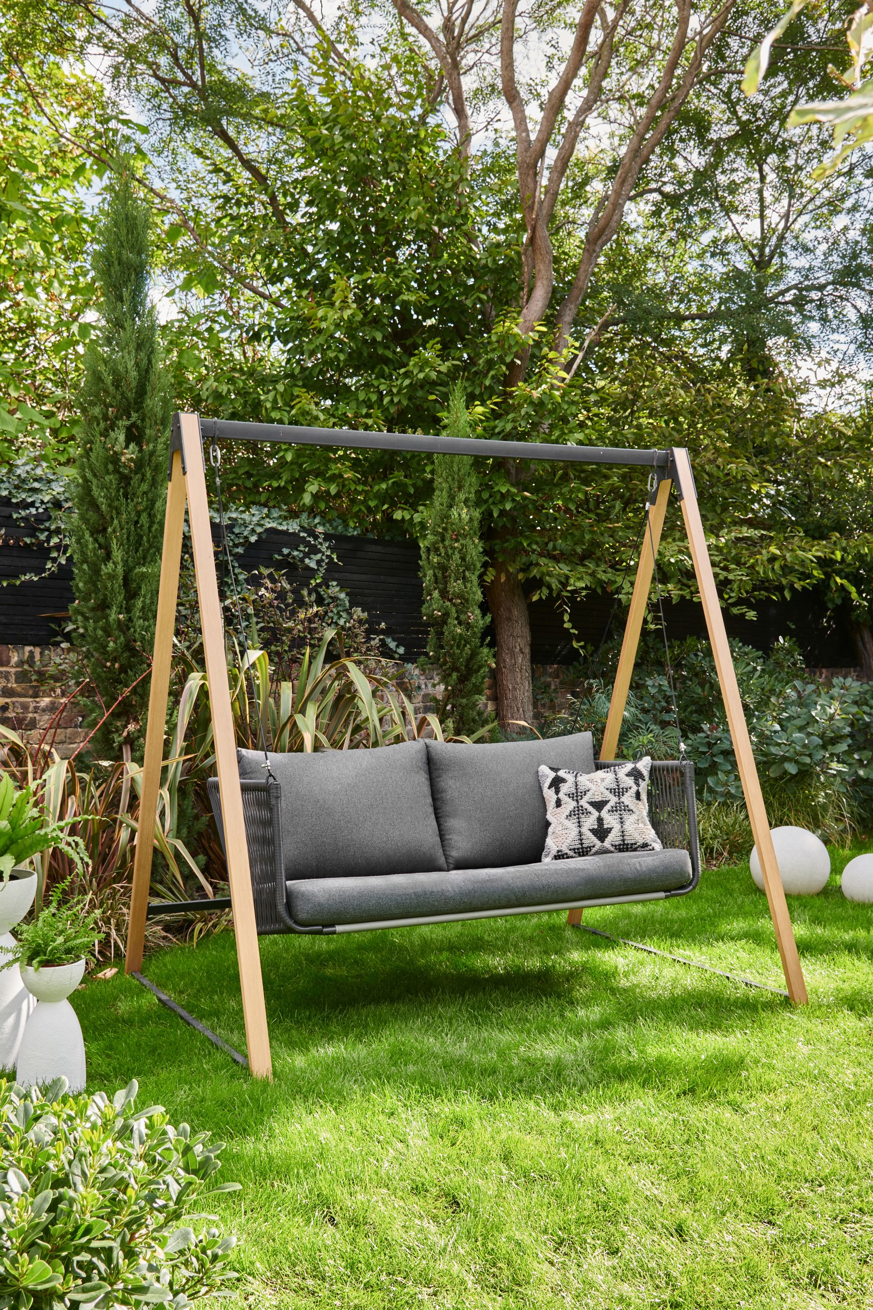 Buy Black Helsinki Garden Double Swing Seat from the Next UK