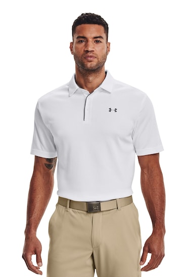 Under Armour White Navy/Golf Tech Polo Shirt