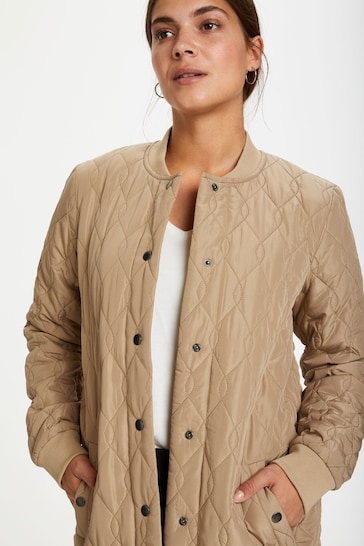 Kaffe Brown Shally Regular Fit Quilted Coat