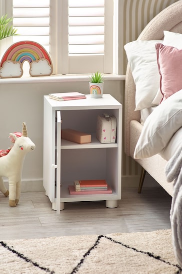 White Rainbow Kids Wooden Bedside Table