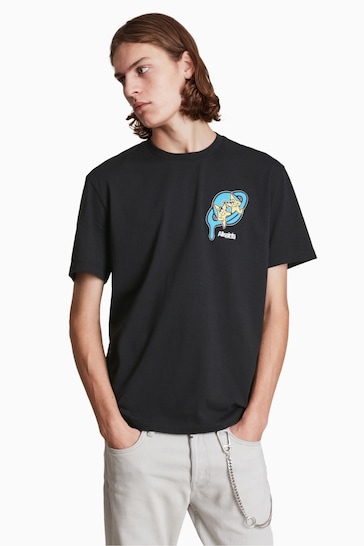 Buy All Saints Black High Five Ss Crew T-Shirt from the Next UK online shop