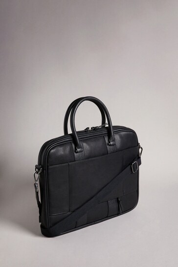 nevver striped pu document bag