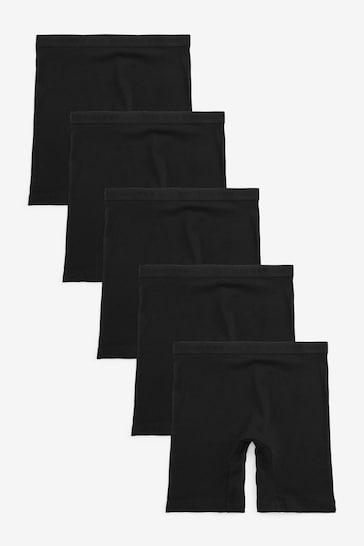 Black 5 Pack Long Leg star Shorts (2-16yrs)
