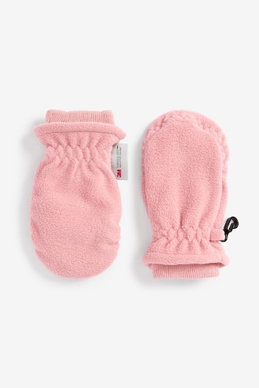 Pink/Grey 2 Pack Thermal Fleece Mitts (3mths-6yrs)