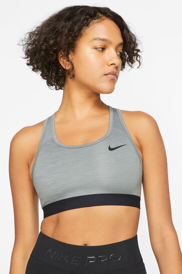 Nike Grey Nike Swoosh Medium Support Sports Bra