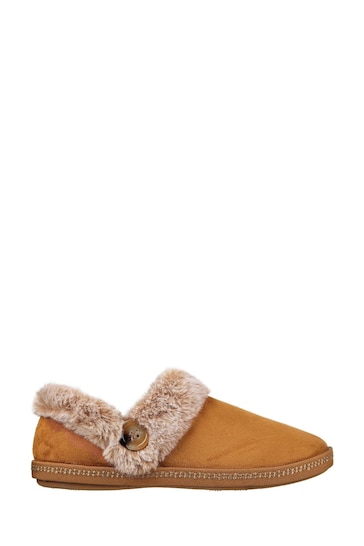 Skechers Tan Brown Cosy Campfire Fresh Toast Womens Slippers