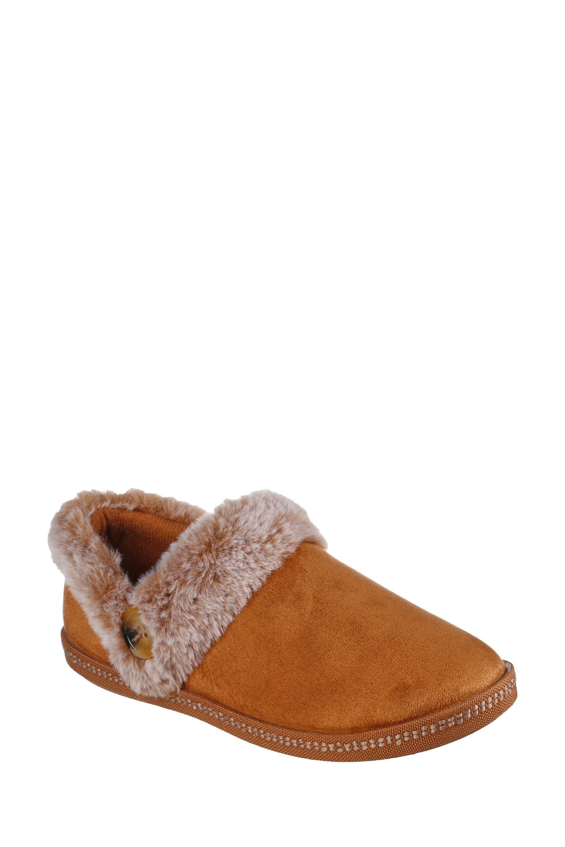 Buy Skechers Tan Brown Cosy Campfire Fresh Toast Womens Slippers
