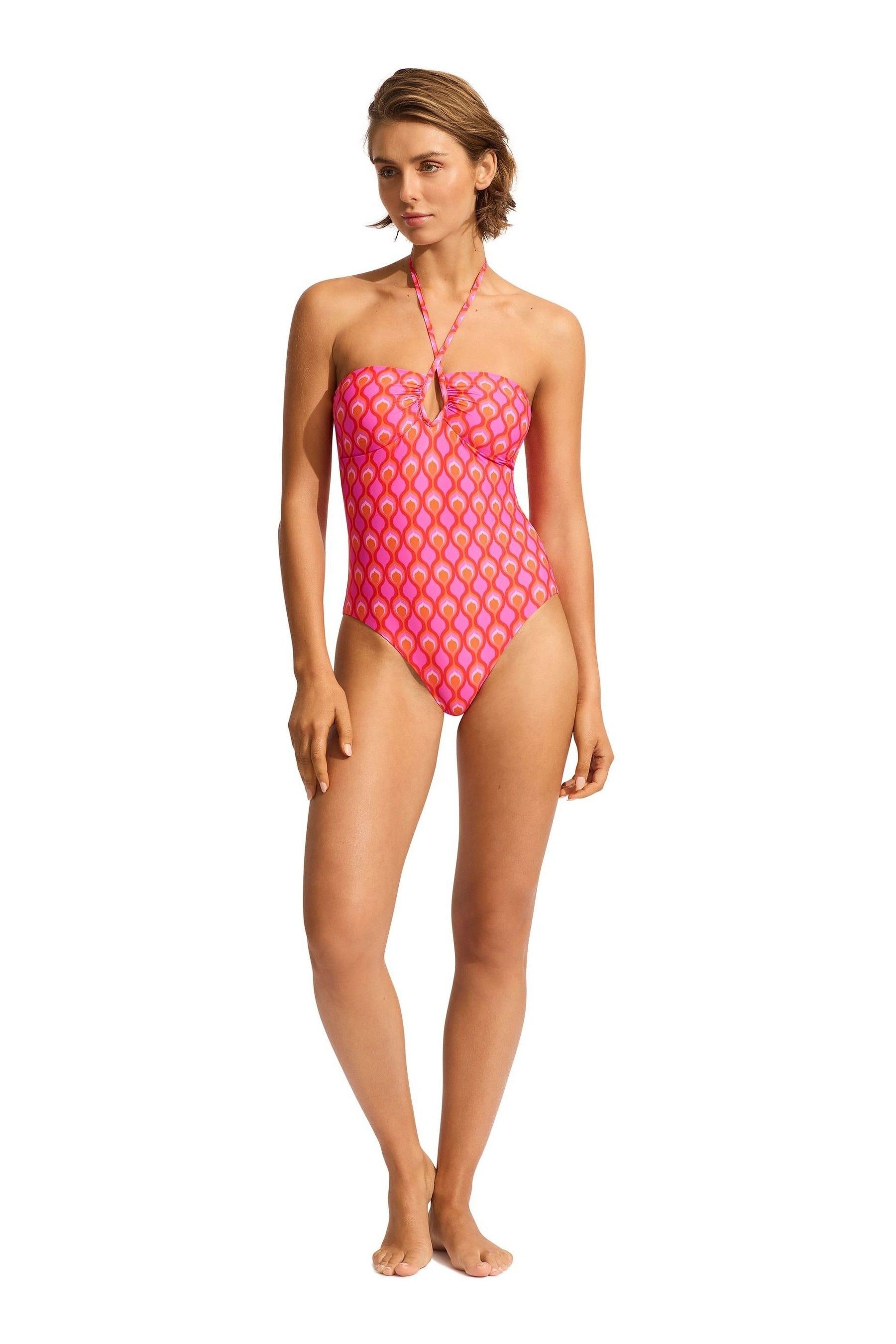 One piece swimsuit with wire top