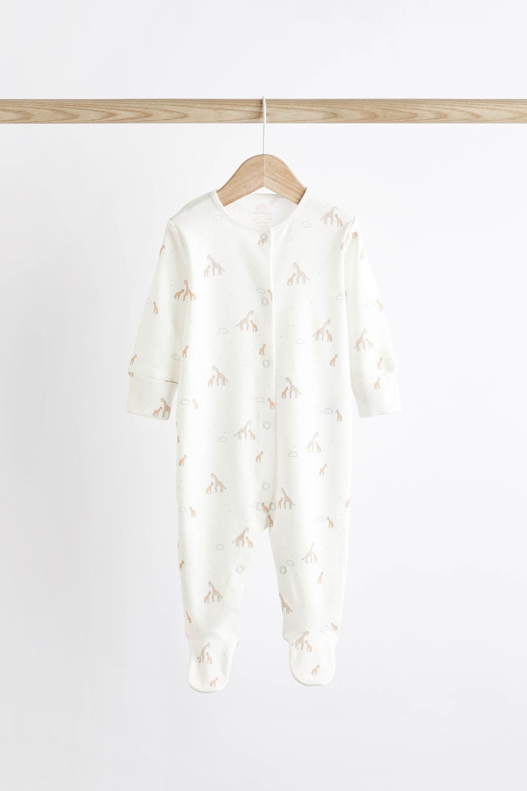 Buy Delicate White Animal 4 Pack Baby Printed Long Sleeve