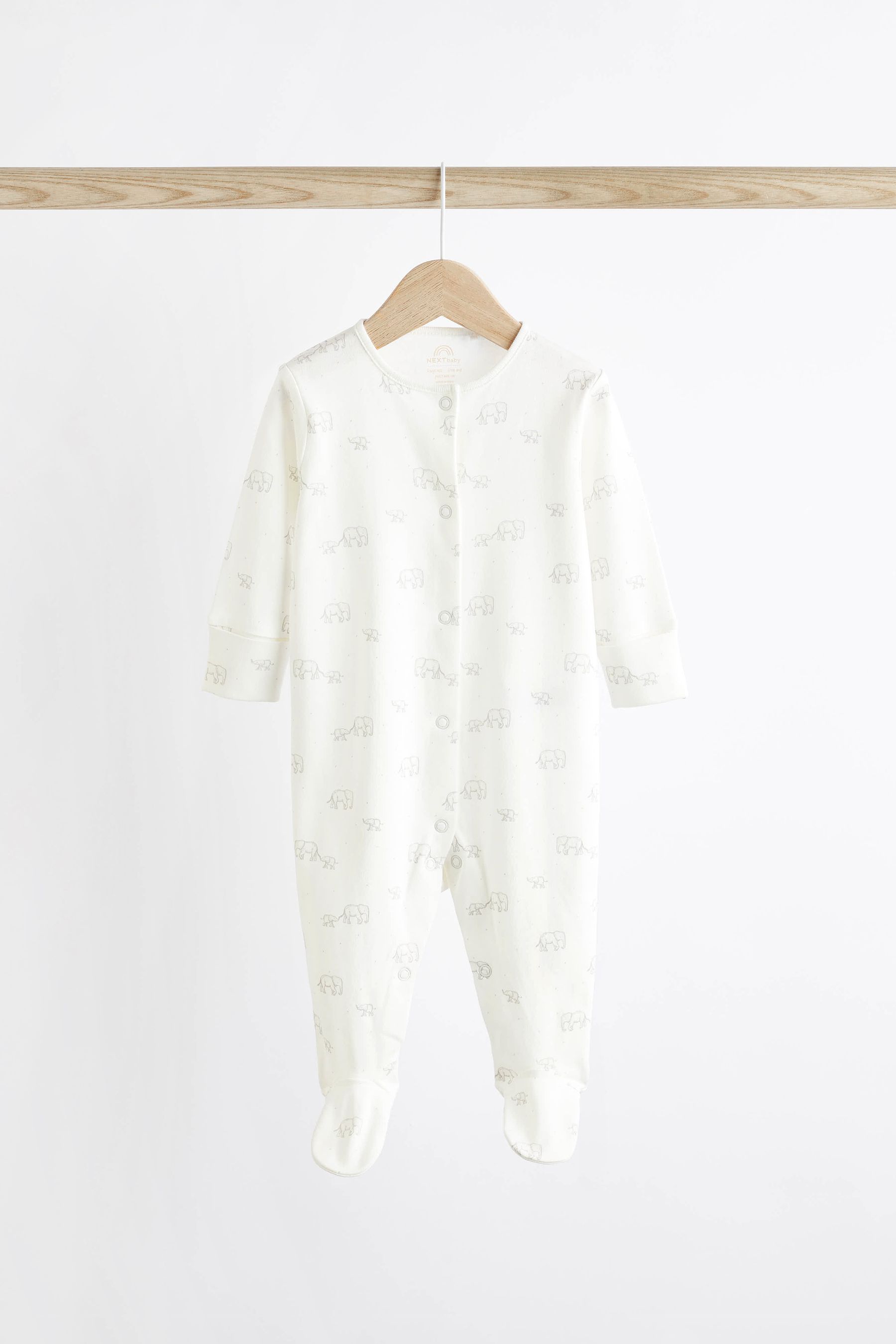 Buy Delicate White Animal 4 Pack Baby Printed Long Sleeve