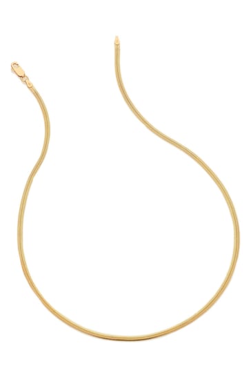 Hot Diamonds Gold Tone Embrace Oval Snake 40-45cm Chain Necklace
