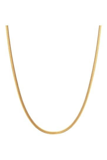 Hot Diamonds Gold Tone Embrace Oval Snake 40-45cm Chain Necklace