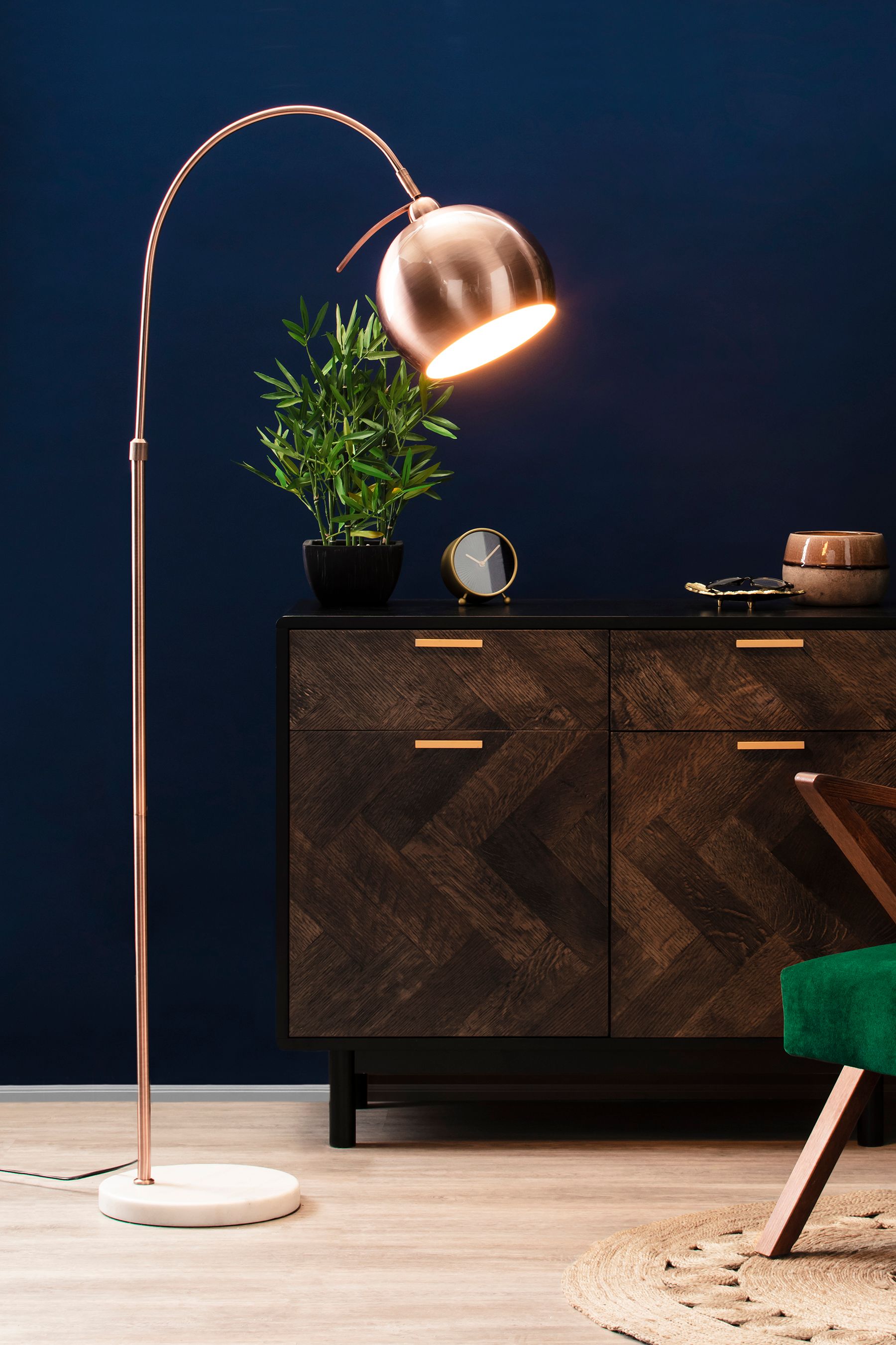 Copper store floor lamp