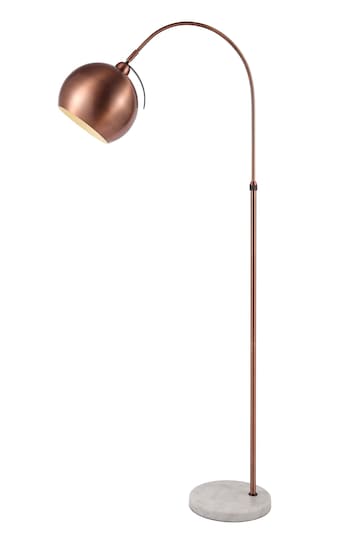 BHS Copper Benson Arched Floor Lamp
