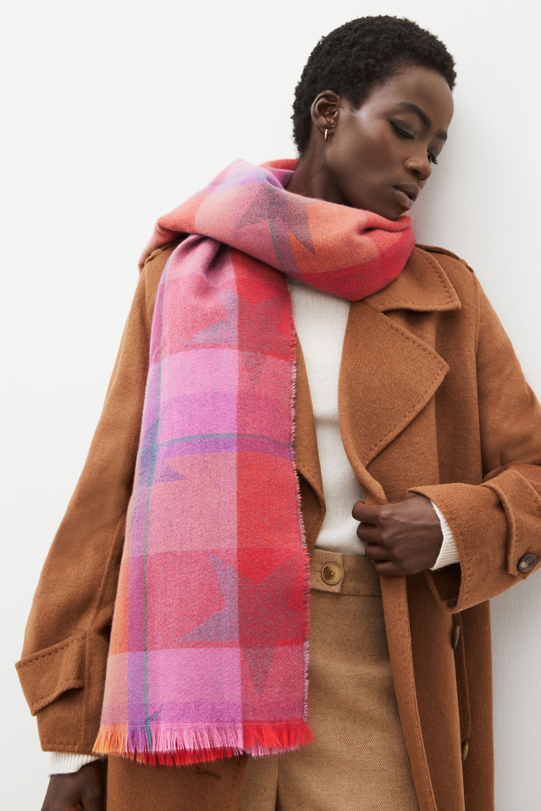 Buy Bright Check Star Heavyweight Blanket Scarf from the Next UK