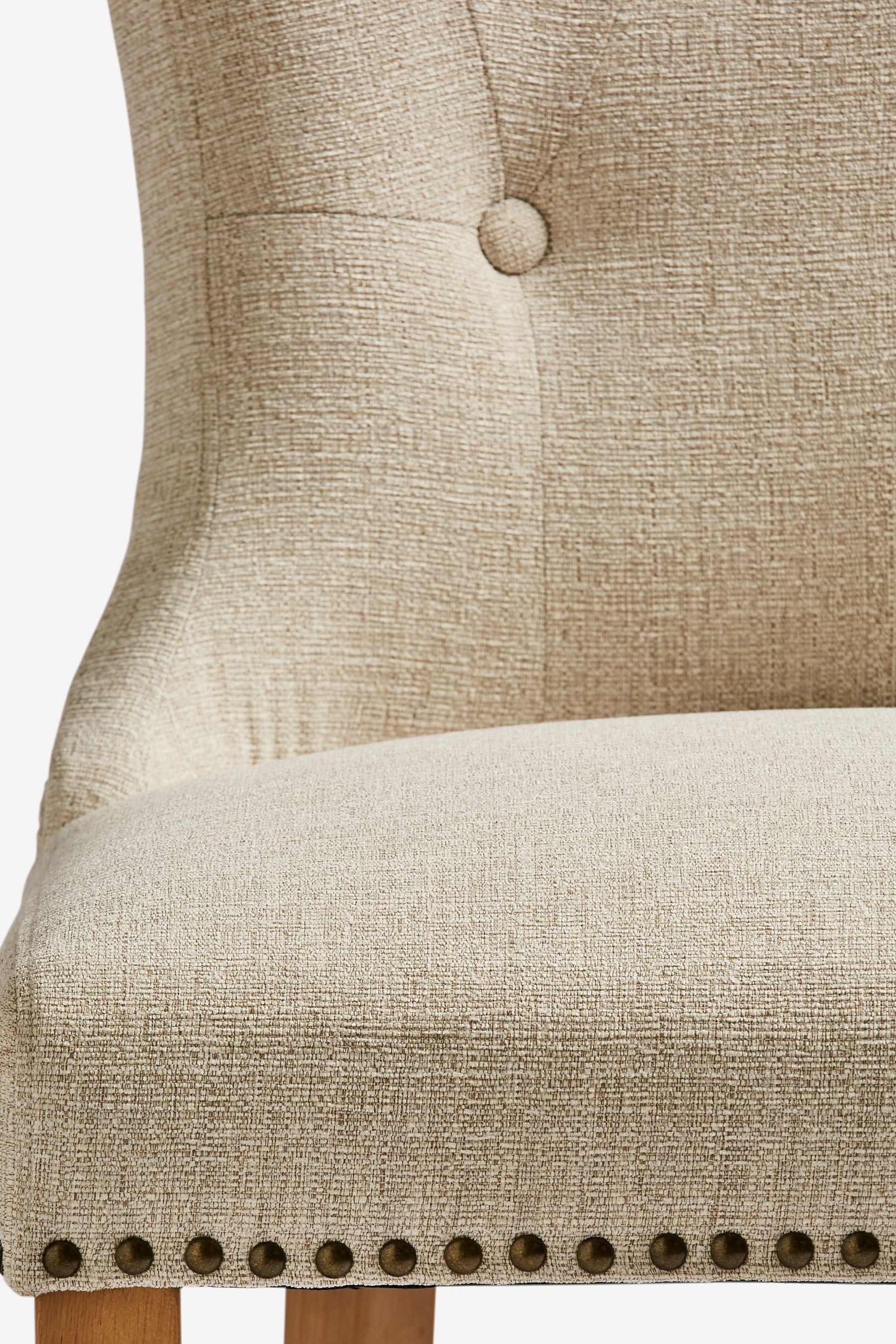 Tweedy Plain Light Natural Blair Oak Effect Leg Dining Chairs Set of 2