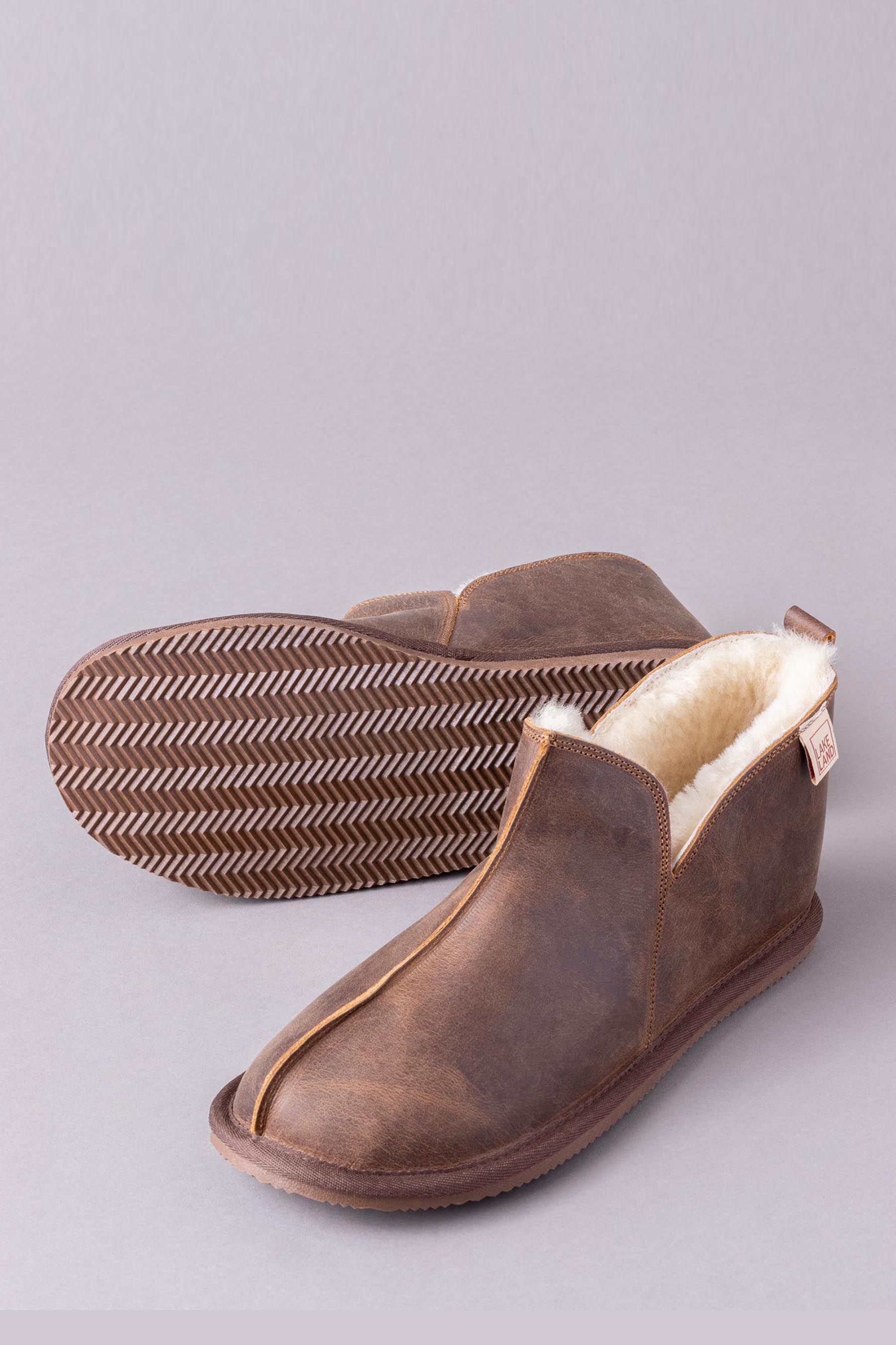 Leather slipper hotsell boots