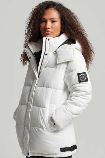 Superdry Cream Expedition Cocoon Padded Coat: Jacket