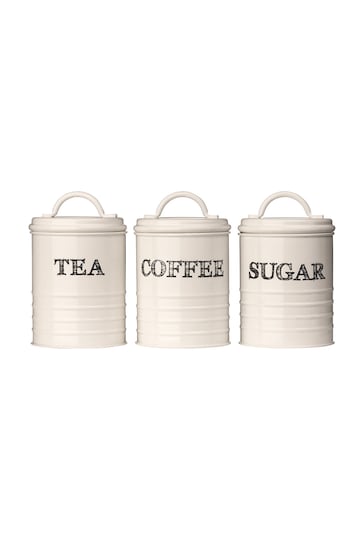Maison by Premier Cream Set of 3 Sketch Canisters
