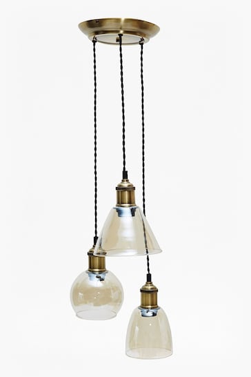 French Connection Brass Cluster Ceiling Light Pendant