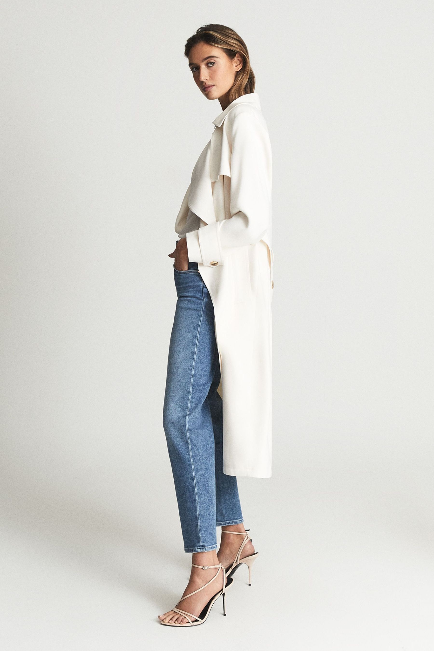 Stella cropped top mid blue denim